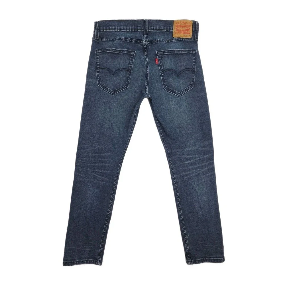 Levi's 512 Jeans Slim Tapered Men Sz 34 x 30 Blue Cotton Blend Stretch Dark Wash